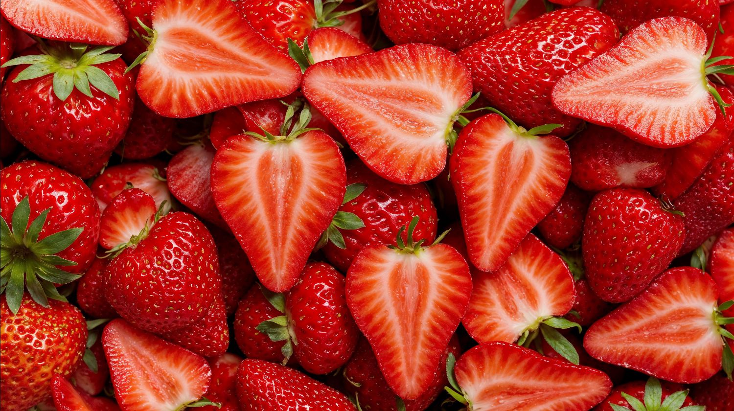 Jagode crvene presečene i cele