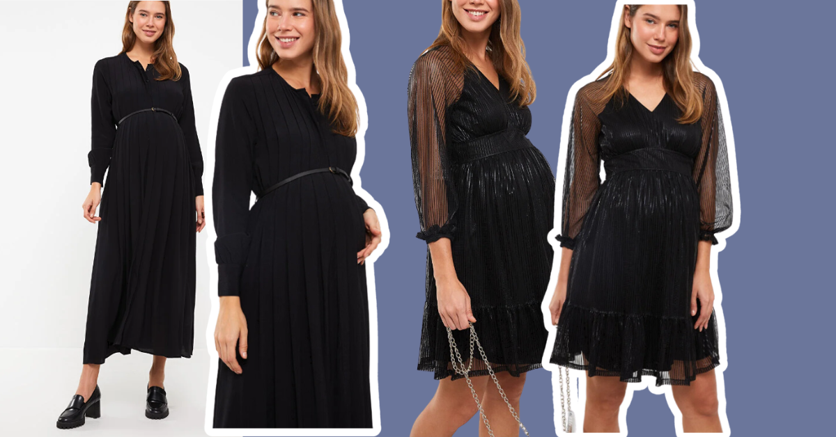 trudnica u crnoj haljini za trudnice