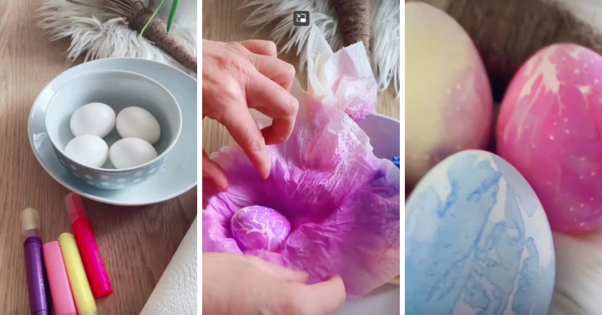 Farbanje jaja flomasteri i ubrusi