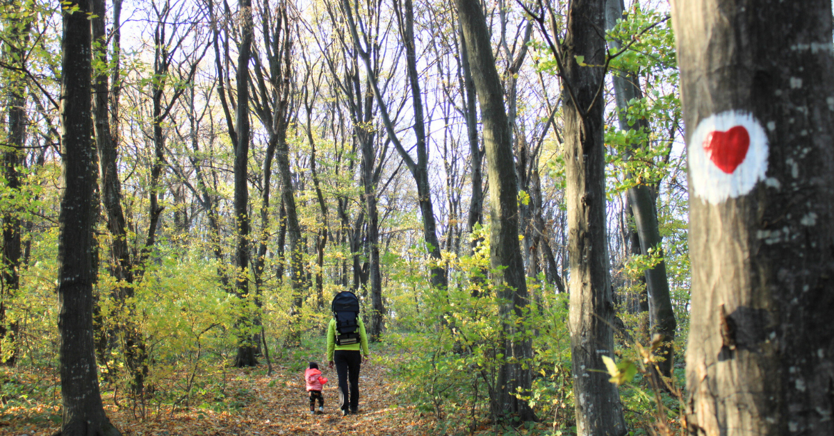 Tata i ćerka šetaju Fruškom gorom