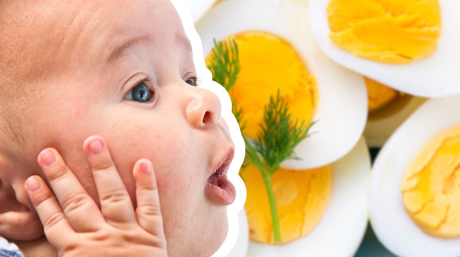 Beba iznenađena gleda kuvana jaja