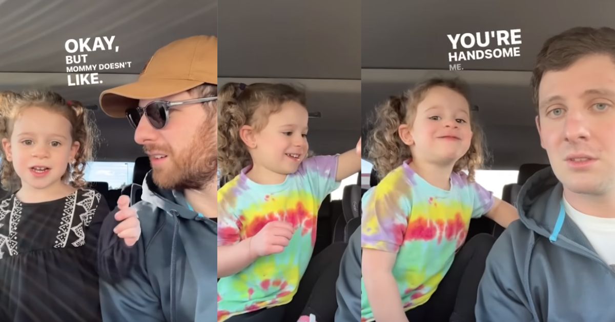 tata i ćerka u kolima