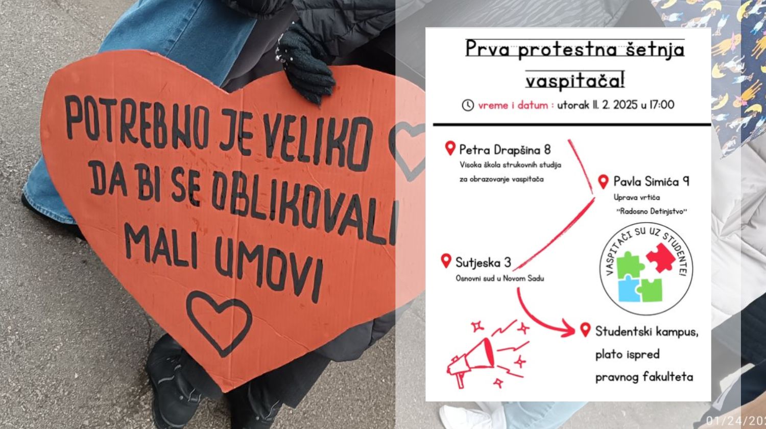 Najava protesta vaspitača u Novom Sadu