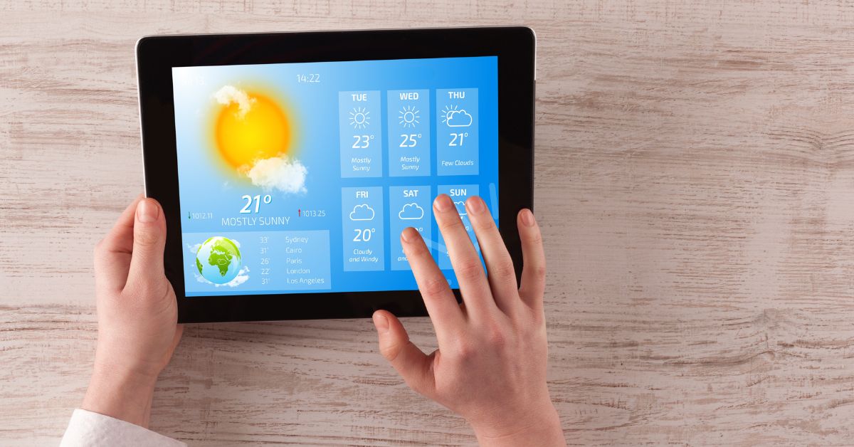 Prognoza vremena na tabletu promenljivo oblačno