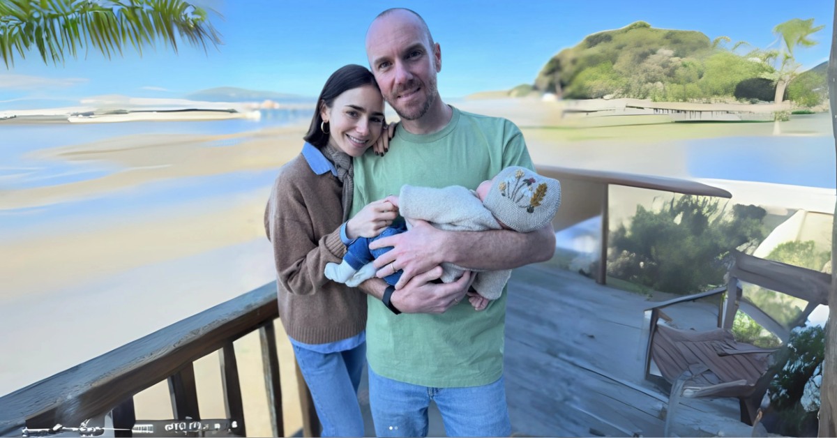 lili kolins i muž sa bebom 