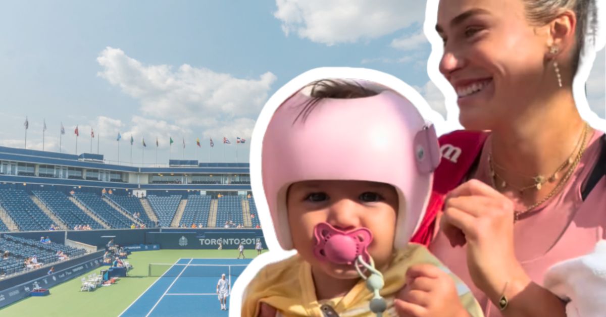 Sabalenka se potpisuje bebi na kacigu